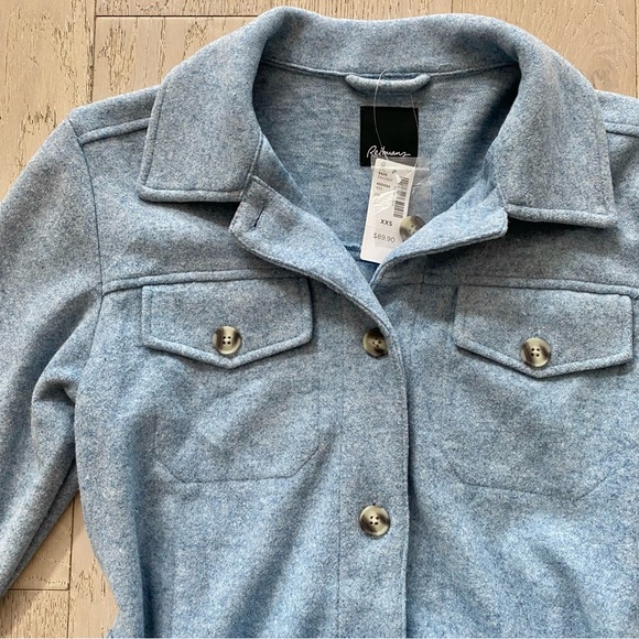 NWT Reitman’s Super Soft Light Blue Shacket - Picture 4 of 9